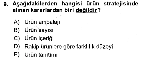 Tarım Ekonomisi 2016-2017 Dönem Sonu Sınavı - 9. soru