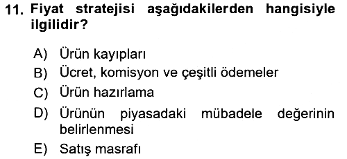 Tarım Ekonomisi 2016-2017 Dönem Sonu Sınavı - 11. soru