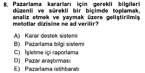 Tarımsal Pazarlama 2025-2026 Ara Sınav - 8. soru