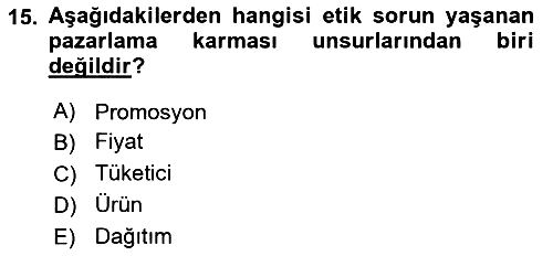 Tarımsal Pazarlama 2024-2025 Dönem Sonu Sınavı - 15. soru