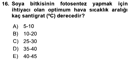 Tarla Bitkileri 2025-2026 Ara Sınav - 16. soru