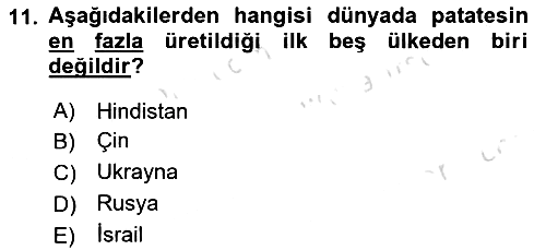 Tarla Bitkileri 2024-2025 Yaz Okulu Sınavı - 11. soru