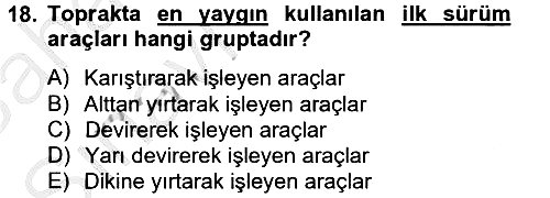 Toprak Bilgisi ve Bitki Besleme 2012-2013 Ara Sınav - 18. soru