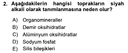 Toprak Bilgisi ve Bitki Besleme 2021-2022 Ara Sınav - 2. soru