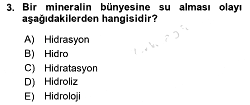 Toprak Bilgisi ve Bitki Besleme 2024-2025 Ara Sınav - 3. soru