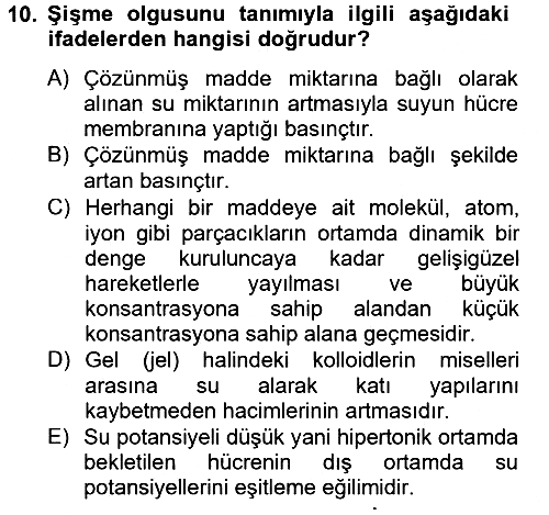 Toprak Bilgisi ve Bitki Besleme 2012-2013 Dönem Sonu Sınavı - 10. soru
