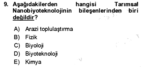 Toprak Bilgisi ve Bitki Besleme 2024-2025 Dönem Sonu Sınavı - 9. soru