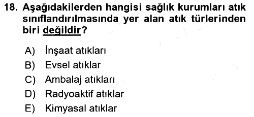 Sağlık Kurumları Yönetimi 2 2018-2019 Ara Sınav - 18. soru