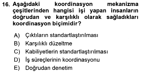 Sağlık Kurumları Yönetimi 2 2021-2022 Dönem Sonu Sınavı - 16. soru