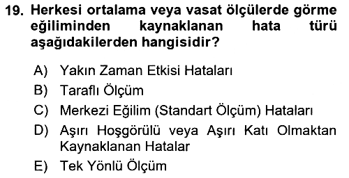 Sağlık Kurumları Yönetimi 2 2024-2025 Dönem Sonu Sınavı - 19. soru