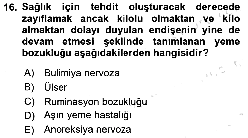 Sağlık Psikolojisi 2024-2025 Ara Sınav - 16. soru