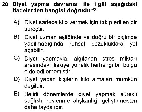 Sağlık Psikolojisi 2024-2025 Ara Sınav - 20. soru