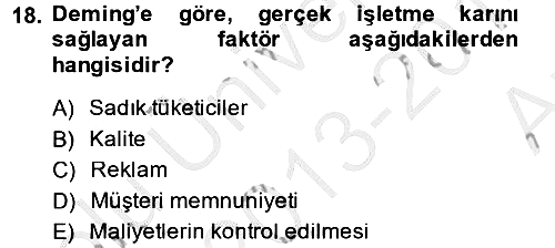 Destinasyon Yönetimi 2013-2014 Ara Sınav - 18. soru