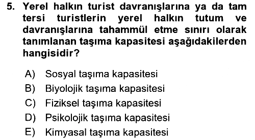 Destinasyon Yönetimi 2016-2017 Ara Sınav - 5. soru