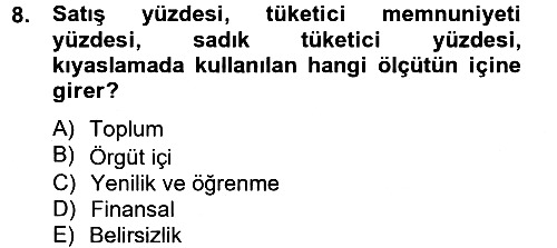 Destinasyon Yönetimi 2012-2013 Dönem Sonu Sınavı - 8. soru