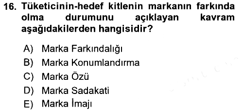 Destinasyon Yönetimi 2017-2018 Dönem Sonu Sınavı - 16. soru