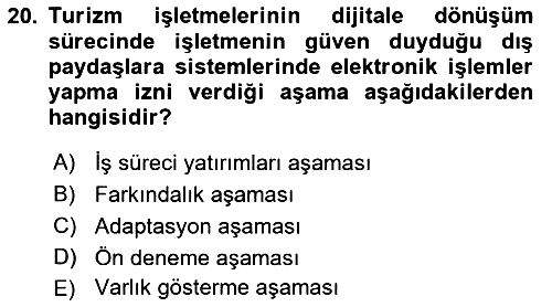 Dijital Turizm 2021-2022 Ara Sınav - 20. soru