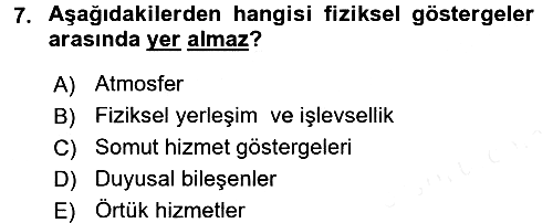 Hizmet Tasarımı 2017-2018 3 Ders Sınavı - 7. soru