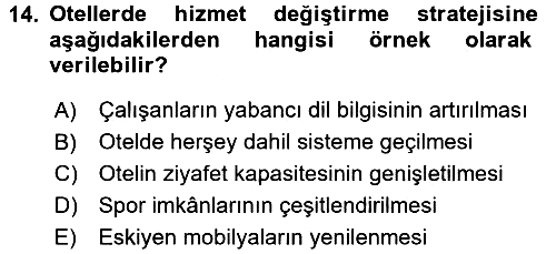 Hizmet Tasarımı 2017-2018 3 Ders Sınavı - 14. soru
