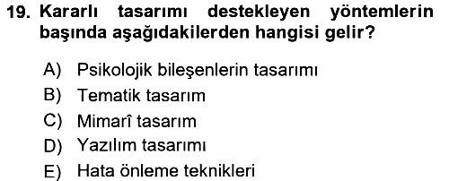 Hizmet Tasarımı 2017-2018 3 Ders Sınavı - 19. soru
