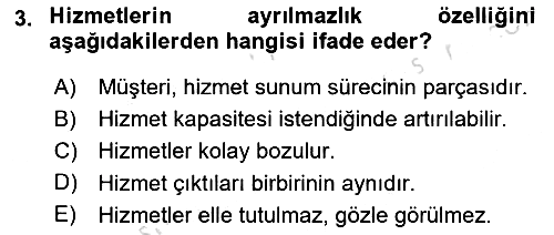 Hizmet Tasarımı 2018-2019 3 Ders Sınavı - 3. soru