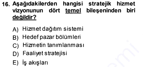 Hizmet Tasarımı 2014-2015 Ara Sınav - 16. soru