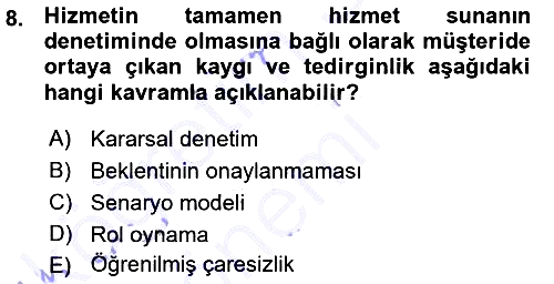 Hizmet Tasarımı 2015-2016 Ara Sınav - 8. soru