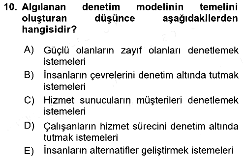 Hizmet Tasarımı 2018-2019 Ara Sınav - 10. soru