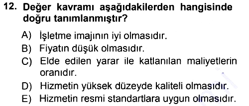 Hizmet Tasarımı 2012-2013 Dönem Sonu Sınavı - 12. soru