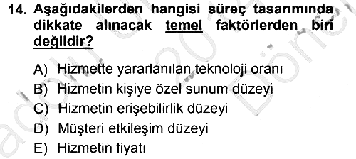 Hizmet Tasarımı 2014-2015 Dönem Sonu Sınavı - 14. soru