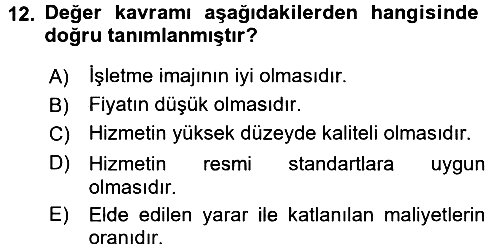 Hizmet Tasarımı 2015-2016 Dönem Sonu Sınavı - 12. soru
