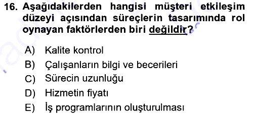 Hizmet Tasarımı 2015-2016 Dönem Sonu Sınavı - 16. soru