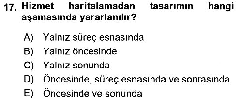 Hizmet Tasarımı 2015-2016 Dönem Sonu Sınavı - 17. soru