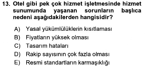 Hizmet Tasarımı 2016-2017 Dönem Sonu Sınavı - 13. soru