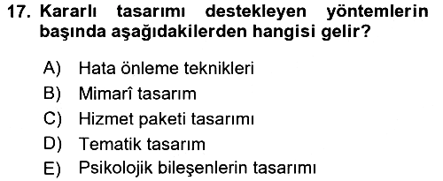 Hizmet Tasarımı 2016-2017 Dönem Sonu Sınavı - 17. soru