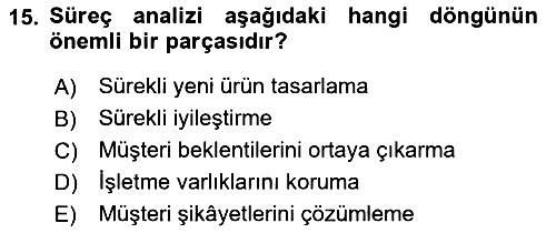 Hizmet Tasarımı 2018-2019 Dönem Sonu Sınavı - 15. soru