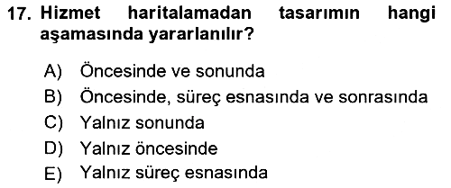 Hizmet Tasarımı 2019-2020 Dönem Sonu Sınavı - 17. soru