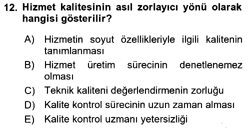 Hizmet Tasarımı 2023-2024 Dönem Sonu Sınavı - 12. soru