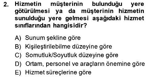 Hizmet Tasarımı 2013-2014 Tek Ders Sınavı - 2. soru