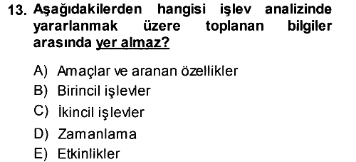Hizmet Tasarımı 2013-2014 Tek Ders Sınavı - 13. soru