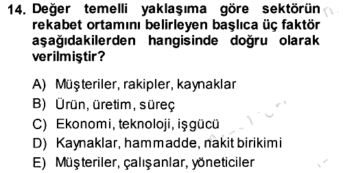 Hizmet Tasarımı 2013-2014 Tek Ders Sınavı - 14. soru