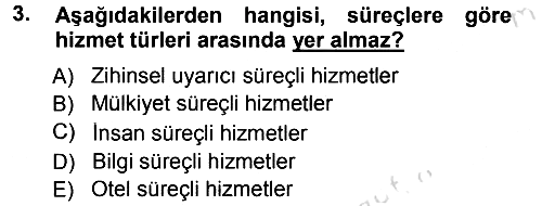 Hizmet Tasarımı 2014-2015 Tek Ders Sınavı - 3. soru