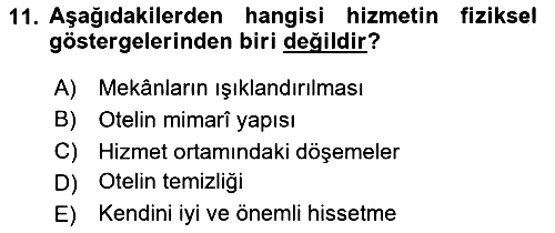 Hizmet Tasarımı 2023-2024 Yaz Okulu Sınavı - 11. soru