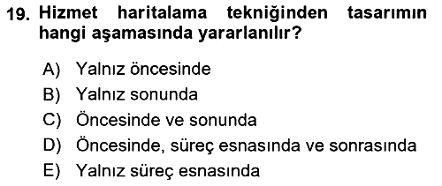 Hizmet Tasarımı 2023-2024 Yaz Okulu Sınavı - 19. soru