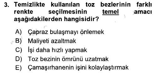 Kat Hizmetleri 2020-2021 Yaz Okulu Sınavı - 3. soru