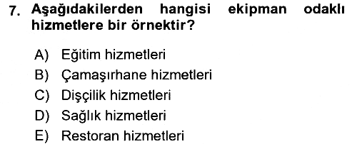 Konaklama Hizmetlerinde Kalite Yönetimi 2016-2017 Ara Sınav - 7. soru