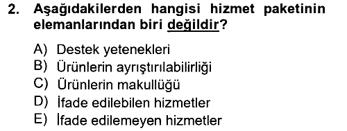 Konaklama Hizmetlerinde Kalite Yönetimi 2013-2014 Tek Ders Sınavı - 2. soru