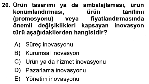 Konaklama Hizmetlerinde Kalite Yönetimi 2020-2021 Yaz Okulu Sınavı - 20. soru