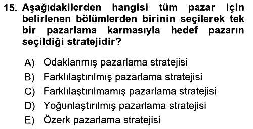 Konaklama İşletmeciliği 2021-2022 Ara Sınav - 15. soru