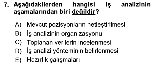 Konaklama İşletmeciliği 2021-2022 Yaz Okulu Sınavı - 7. soru